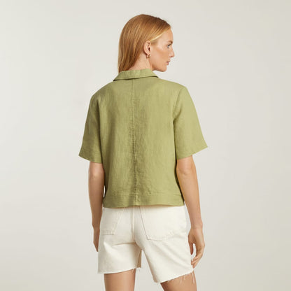 The Linen Workwear Shirt | Leek