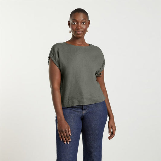 The Drawstring Tunic | Pewter Green