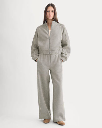 Luxe Fleece Track Jacket | Vintage Heather Grey