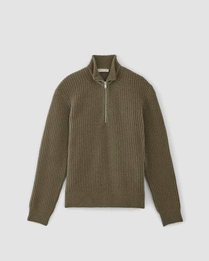 The Felted Merino Half-Zip Sweater | Kalamata