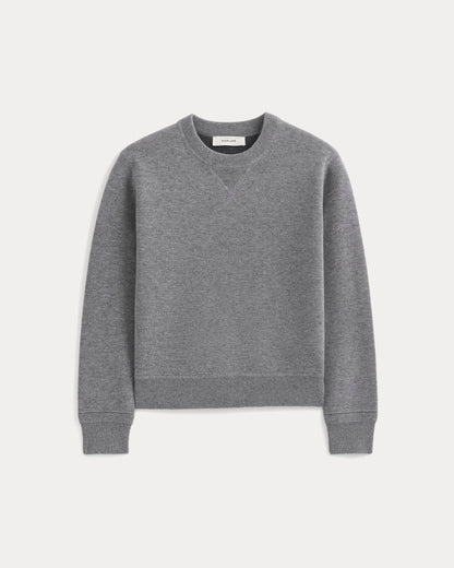 Double Knit Crew in Cotton Merino | Mid Grey/Graphite