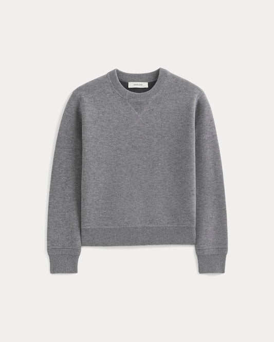 Double Knit Crew in Cotton Merino | Mid Grey/Graphite