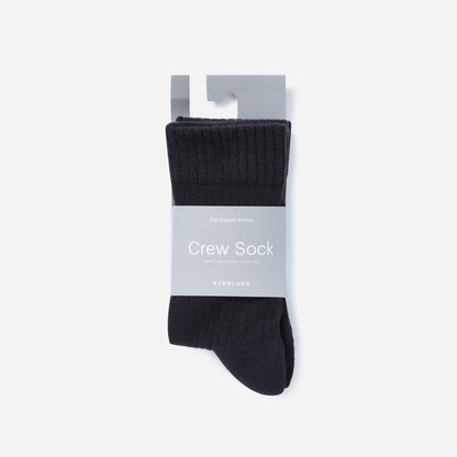 The Organic Cotton Ribbed Crew Sock 3-Pack | Black