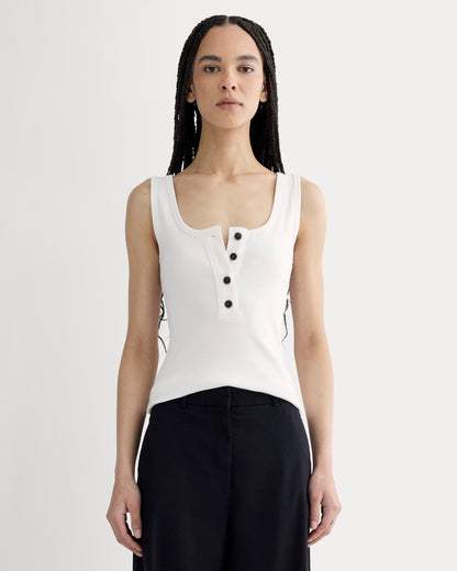 The Selfie Henley Tank | White