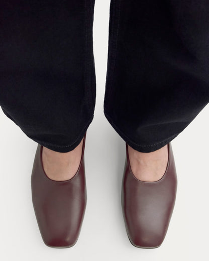 Gallery Square-Toe Flat | Burgundy