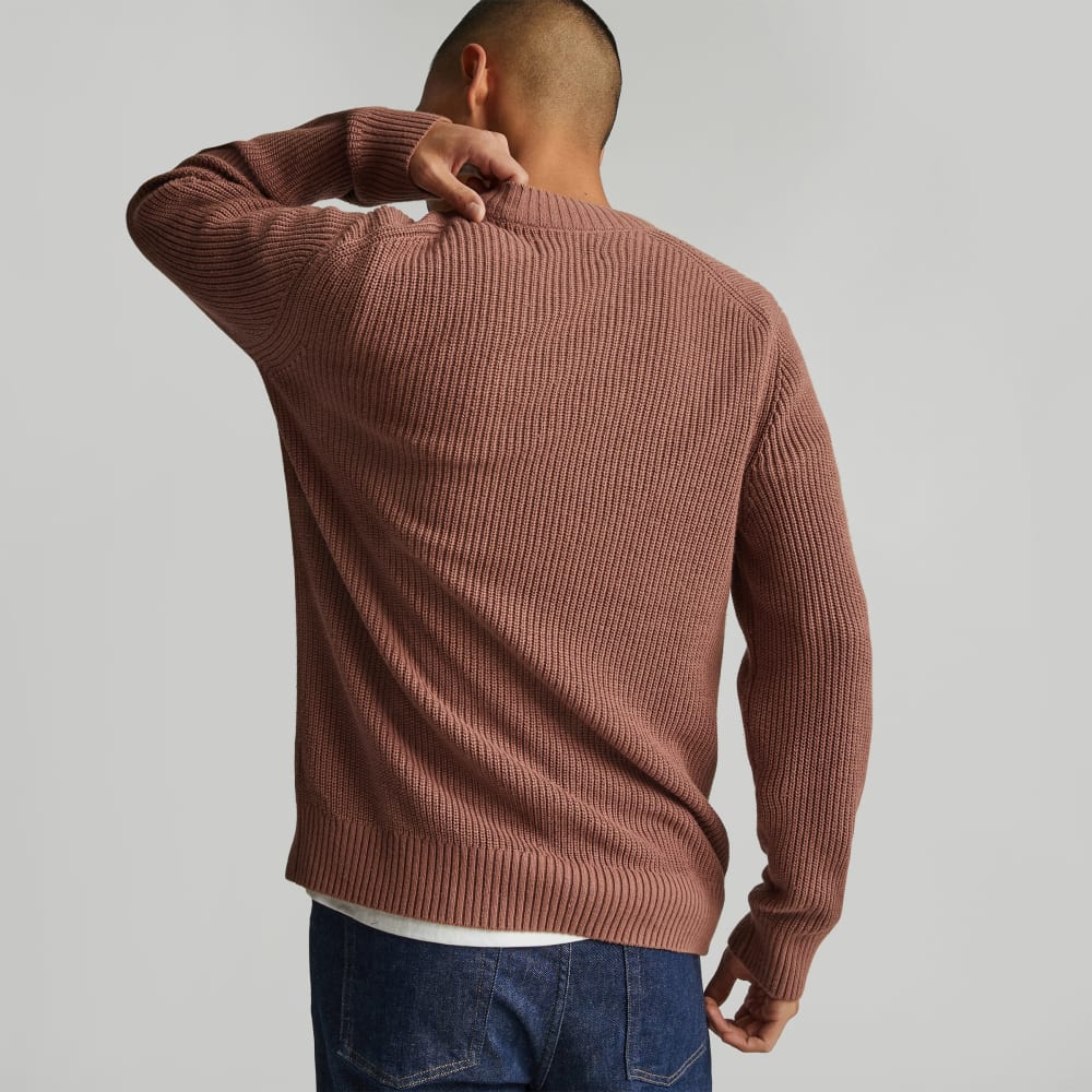 The No-Sweat Ribbed Crew | Carob Brown