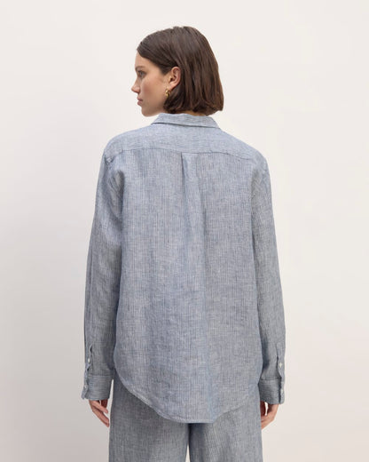 The Must-Have Shirt in Linen | White / Blue