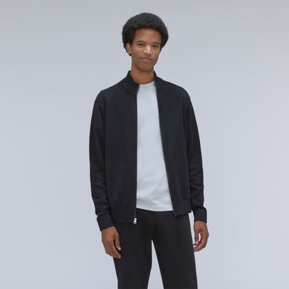 The No-Sweat Full Zip Sweater | New Black
