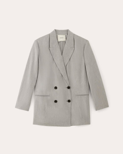The Double-Breasted Blazer in Buttersmooth | Heather Steel