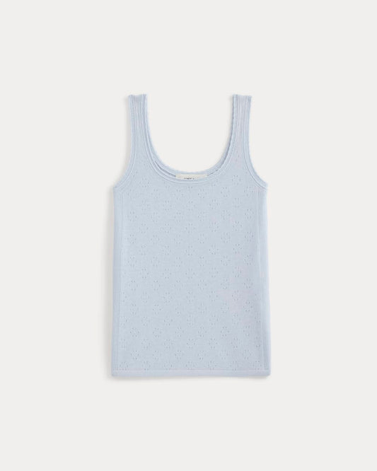 Lace-Trimmed Tank in Fine Linen | Skywriting