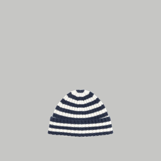 The Cashmere Beanie | Bright Navy / Bone