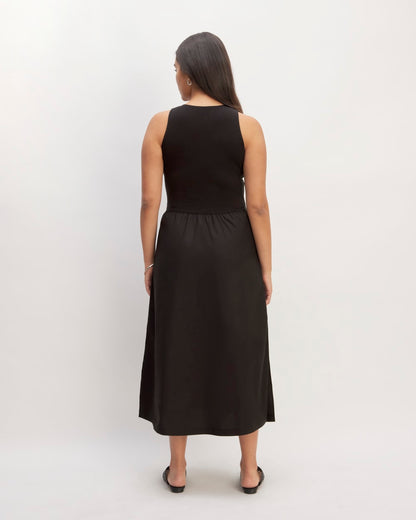The Supima® High-Neck Riviera Dress | Black