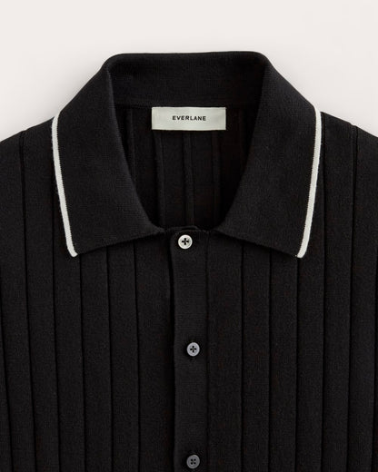 The No-Sweat Button-Down Polo |  Black