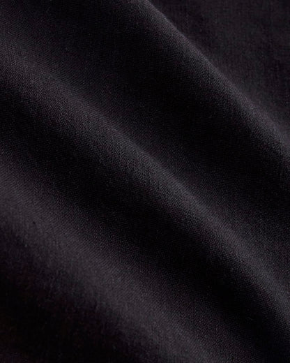 The Seamed Top in Stretch Linen | Black
