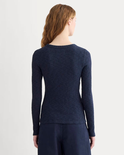The Cozy Rib Long-Sleeve Tee | Navy