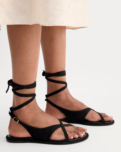 The Leather Crisscross Sandal | Black