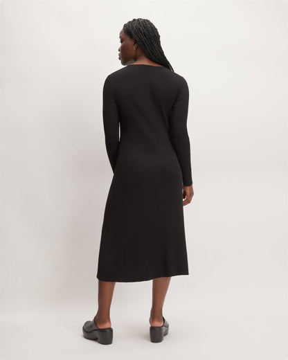 The Ribbed Scoopneck Dress | Black