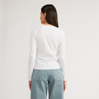 The Organic Cotton Long-Sleeve Crew | White