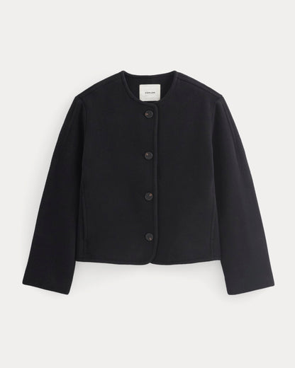 The Cocoon Coat in Wool | Black