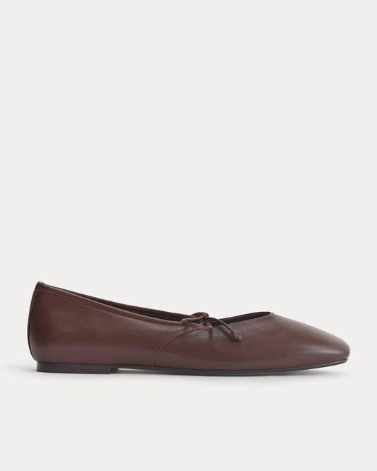 Leather Keyhole Flat | Burnt Umber