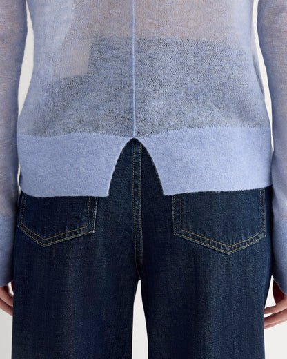The Air Alpaca™ Relaxed Crew Top | Soft Blue