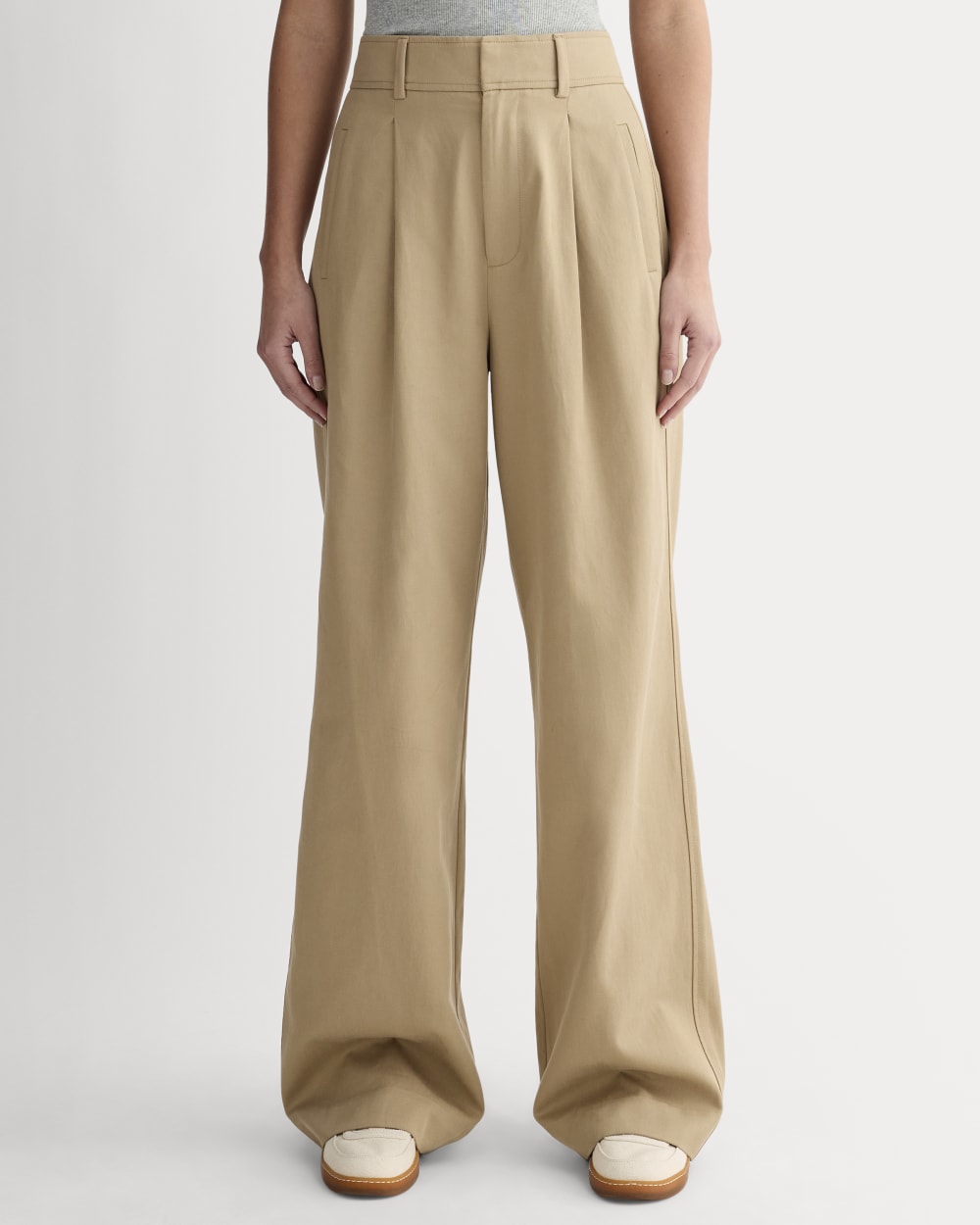 The Draper Pleated Pant in Buttersmooth | Ash Brown | 32" Inseam