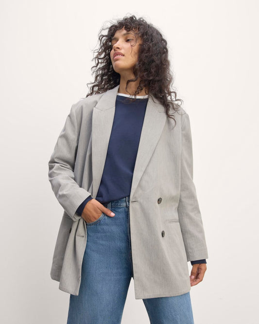 The Double-Breasted Blazer in Buttersmooth | Heather Steel