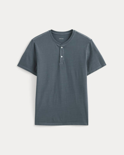 The Essential Organic Garment-Dyed Henley | Navy