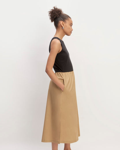The Supima® High-Neck Riviera Dress | Black / Tiger's Eye