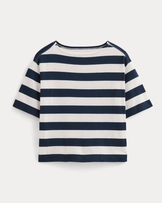 The Mariner Oversized Tee | Navy / Bone