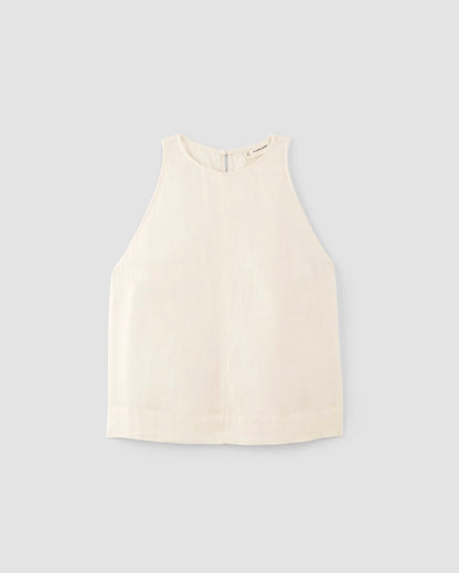 The Linen High-Neck Tank | Bone