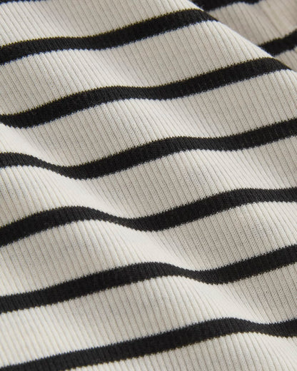 The Luxe Rib Henley | Bone / Black