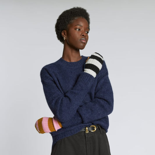 The Cashmere Mittens | Multi Stripe