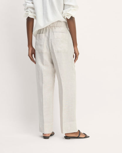 The Linen Easy Pant | Stone / White