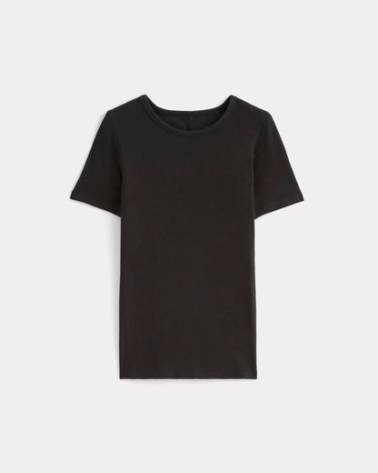The Luxe Rib Crew | Black