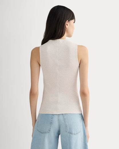 The Luxe Rib Funnel-Neck Tank | Heathered Oat