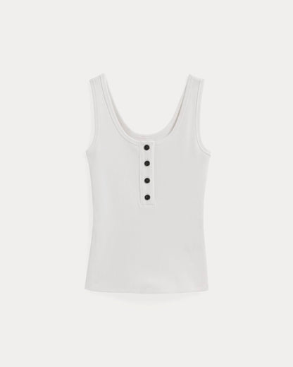 The Selfie Henley Tank | White