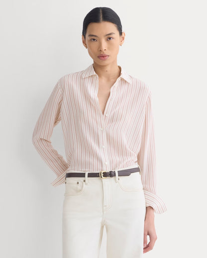 The Must-Have Shirt in Washable Silk | Bone / Rose