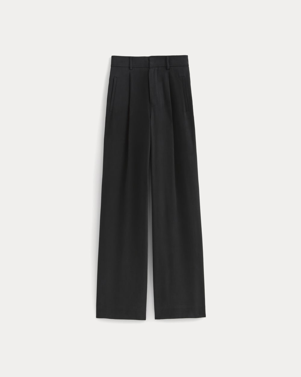 The Draper Pleated Pant in Buttersmooth | Black | 32" Inseam