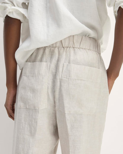 The Linen Easy Pant | Stone / White