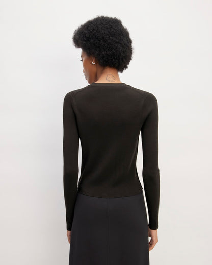 The Viscose Knit Cardigan | Black