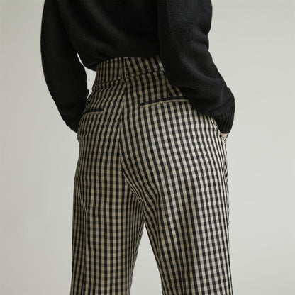The Draper Tapered Pant in Buttersmooth | Khaki / Black