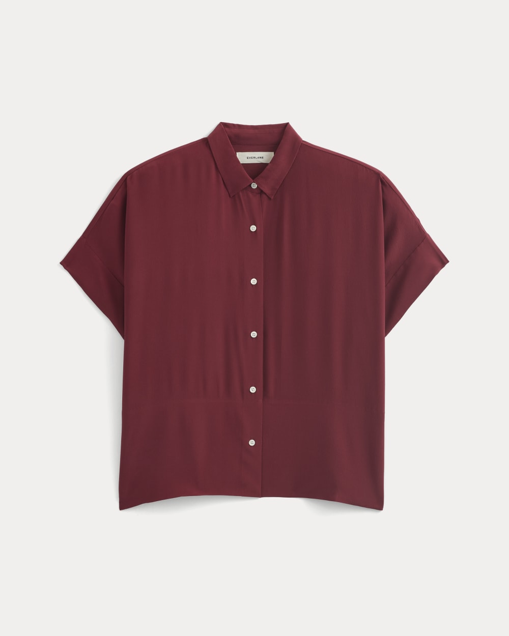 The Boxy Shirt in Washable Silk | Pomegranate