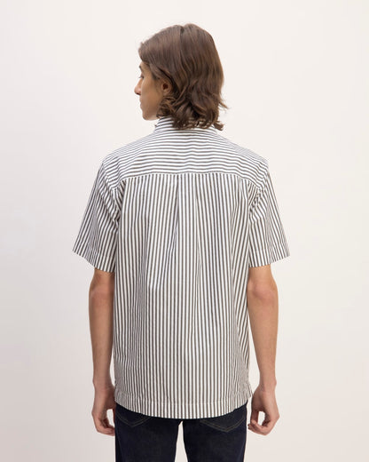 The Supima® Short-Sleeve Poplin Shirt | Optic White / Black