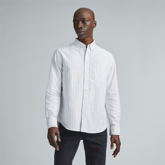The Classic Oxford Shirt | Canvas / Mauve / Chocolate | Tall