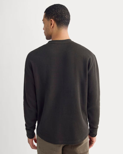 Thermal Henley in Cozy Waffle | Black