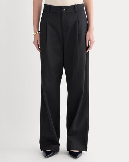 Wide-Leg Trouser in Buttersmooth | Black | 30" Inseam