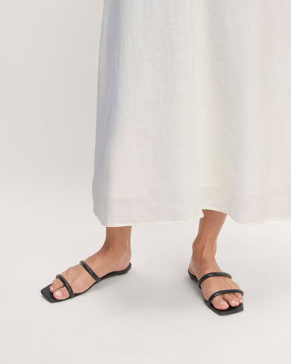 The Linen Halter-Neck Dress | White