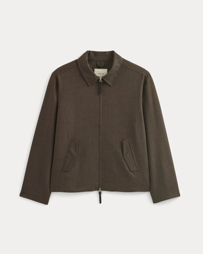 Tailored Zip Jacket | Heathered Fudge