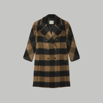 The Brushed Italian ReWool® Peacoat | Camel Buffalo Check
